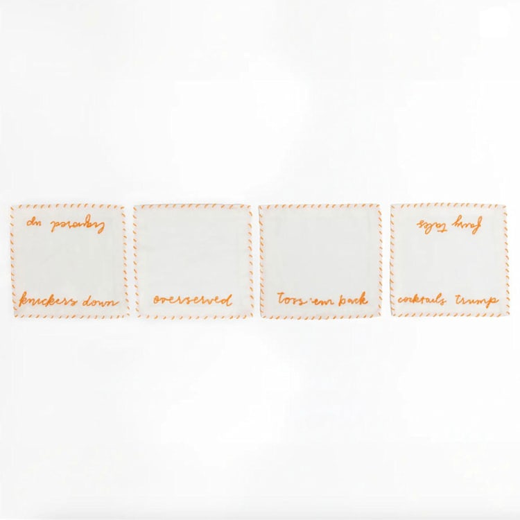 "Liquored Up Cocktail Napkins, Set of Four" - Napkins in multicolor by HOUSE of REVELRY