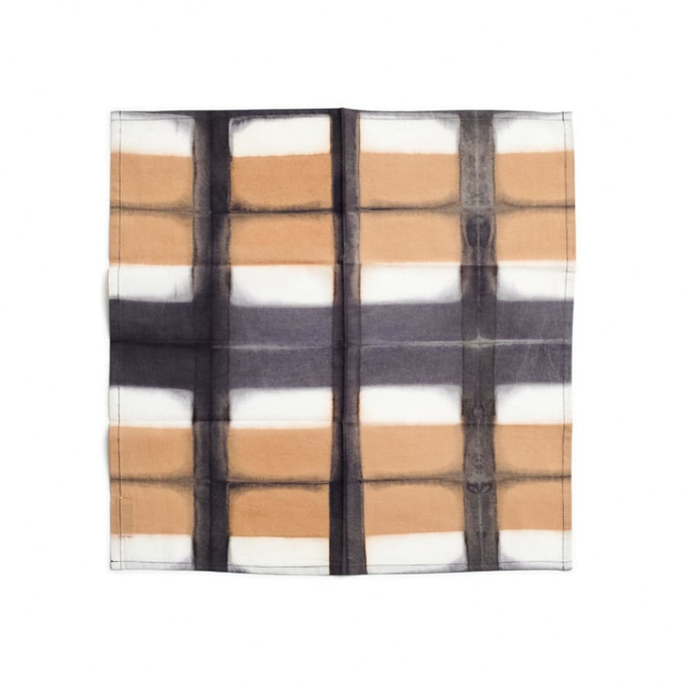 "Chowk Black Cotton Table Napkin ( set of 4 )" - Napkins in black by Anjali Purohit