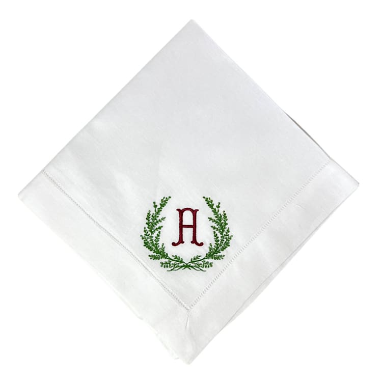 "Custom Monogram Dinner Napkins" - Napkins in white by Virginia Marcello