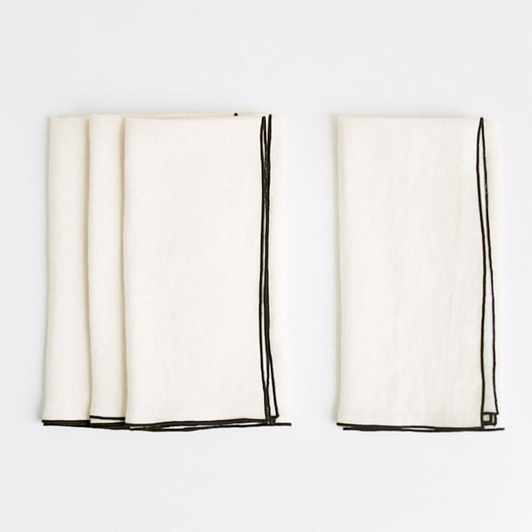 "STONE WASHED LINEN NAPKINS // SET OF 4" - Napkins in beige by borrowed BLU