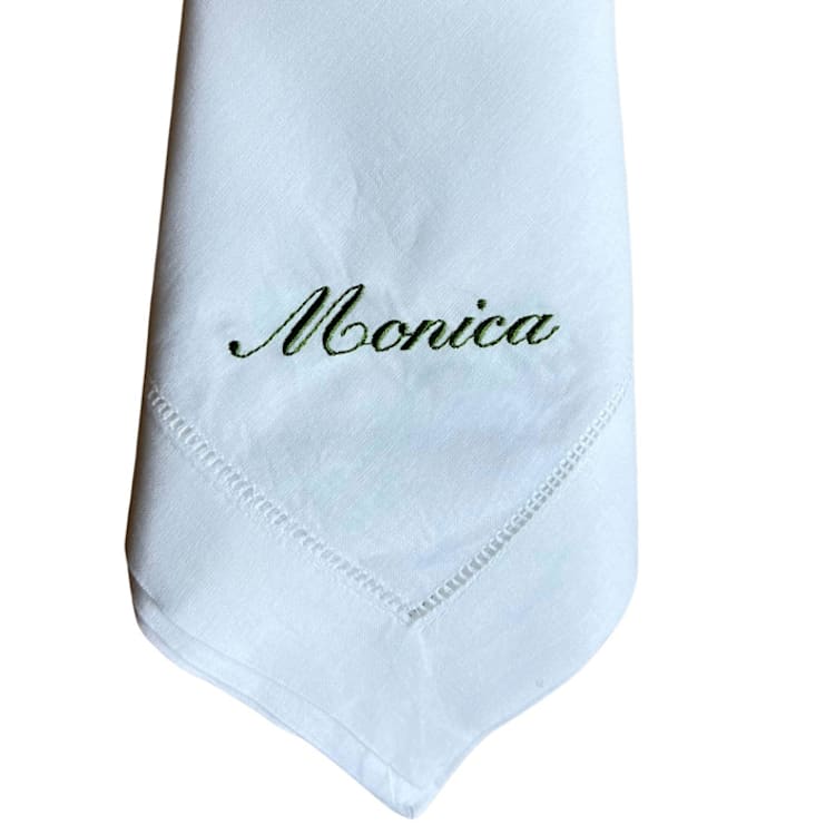 "Custom Name-Embroidered Dinner Napkins" - Napkins in black by Virginia Marcello