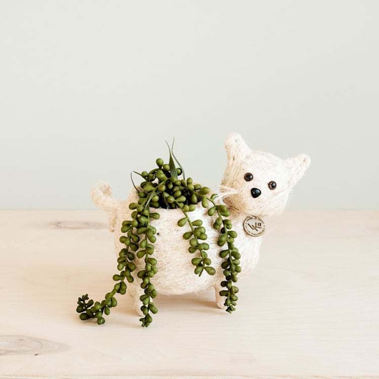 "Baby Cat Planter" - Planters in white by LIKHA