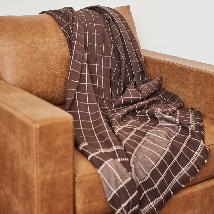 "Treacle Queen Size Brown Bedspread In Organic Cotton" - Quilts and Bedspreads in brown by Anjali Purohit