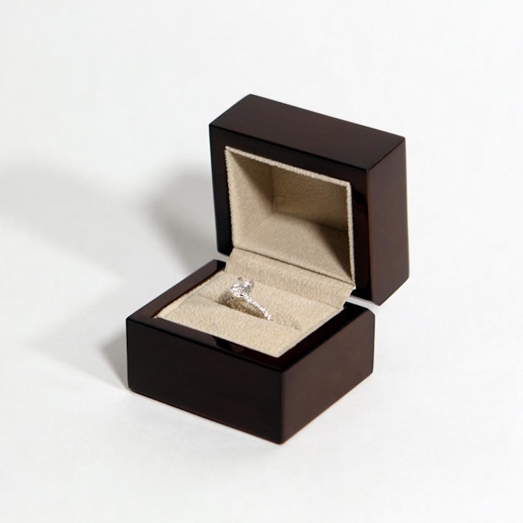 "Glossy Wood Ring Box" - Ring Boxes in brown by Soulmatebox