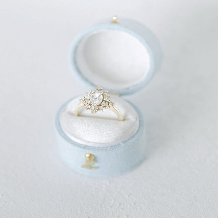 "Vintage Oval Ring Box — French Blue" - Ring Boxes in blue by The Heirloom Ring Box