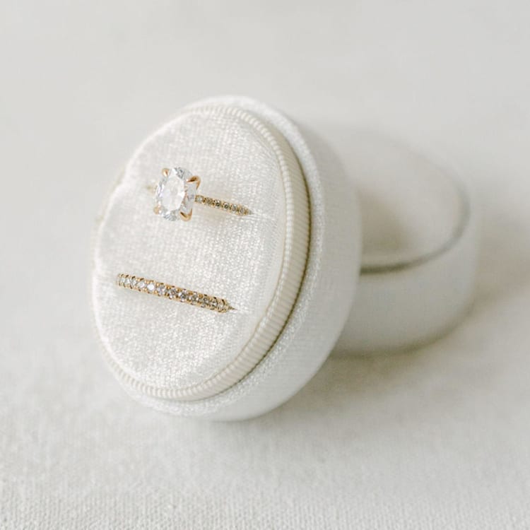 "Snow White Ring Box (Double Slot)" - Ring Boxes in white by The Heirloom Ring Box