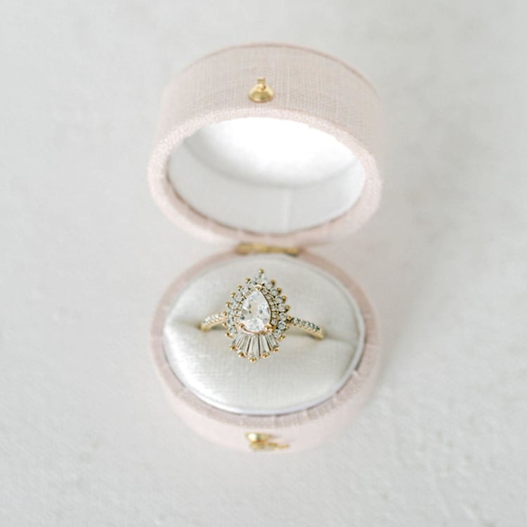 "Vintage Oval Ring Box - Blush Pink" - Ring Boxes in pink by The Heirloom Ring Box