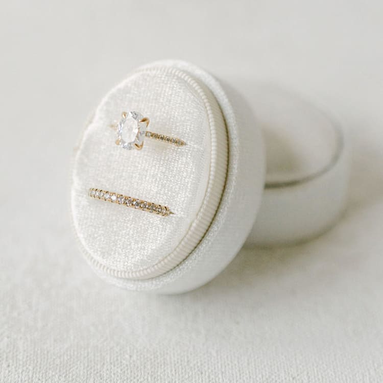 "Snow White Ring Box (Double Slot)" - Ring Boxes in white by The Heirloom Ring Box