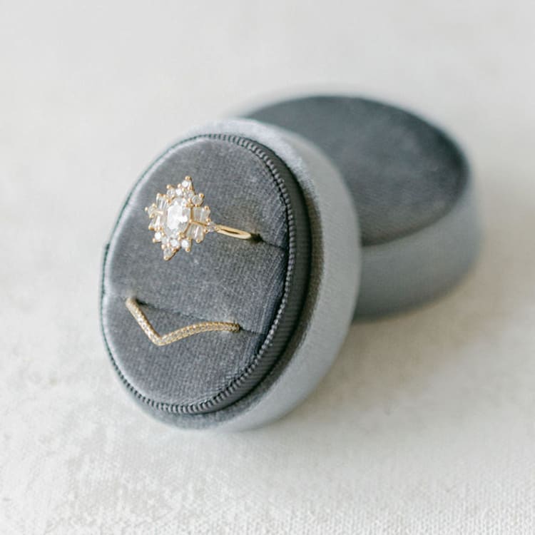 "Slate Ring Box (Double Slot)" - Ring Boxes in gray by The Heirloom Ring Box