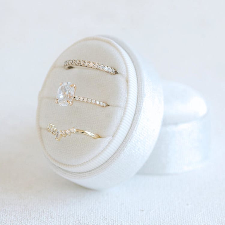 "Snow White Ring Box (Triple Slot)" - Ring Boxes in white by The Heirloom Ring Box