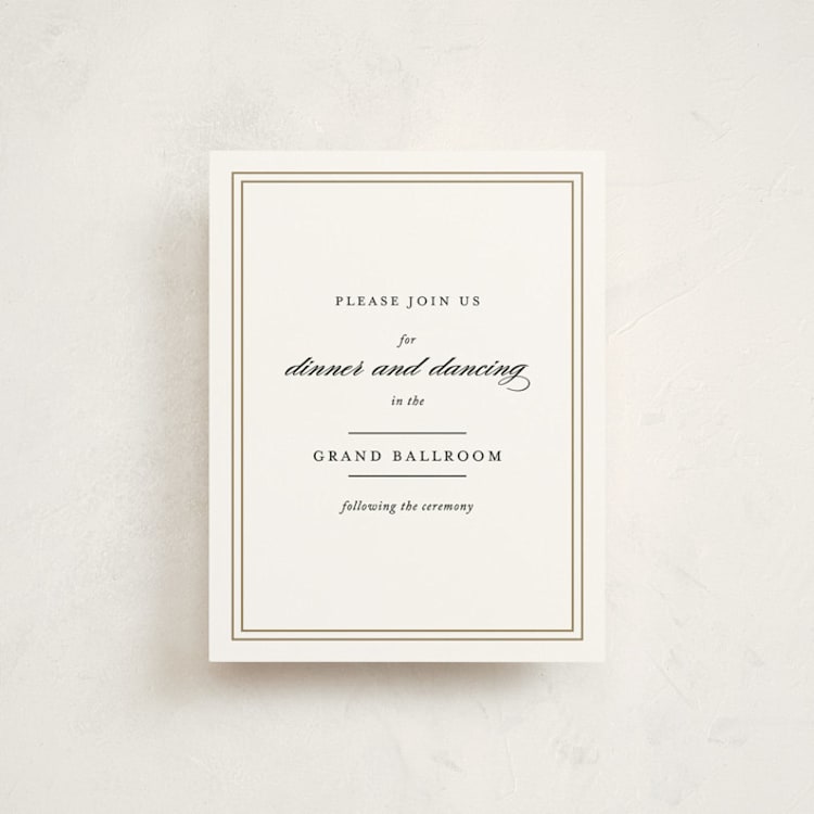 "Eloquence" - Mitzvah Reception Cards in Golden Rod by Kimberly FitzSimons - Front