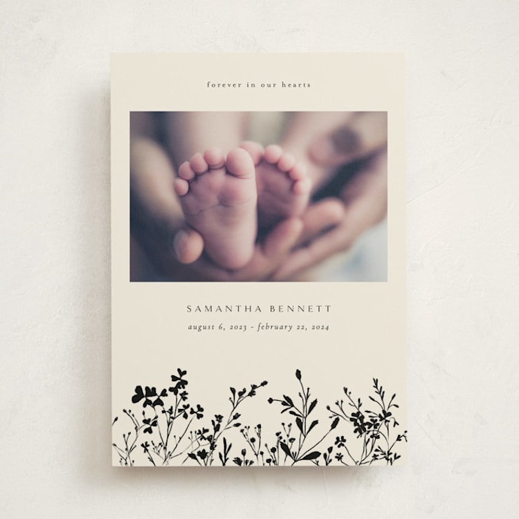 "botanical base" - Memorial Cards in Almond by Stephanie Hawkes - Front