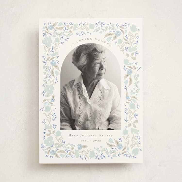 "Garden Memorial" - Memorial Cards in Bluebell by Hannah Williams - Front
