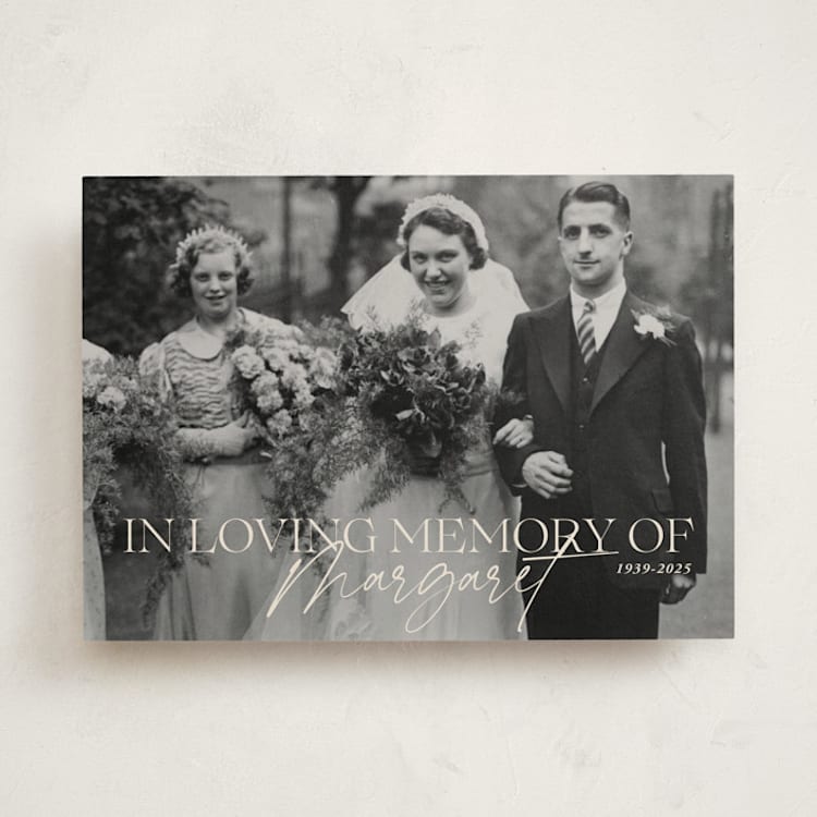 "Beloved and Remembered" - Memorial Cards in Almond by Sabrin Deirani - Front