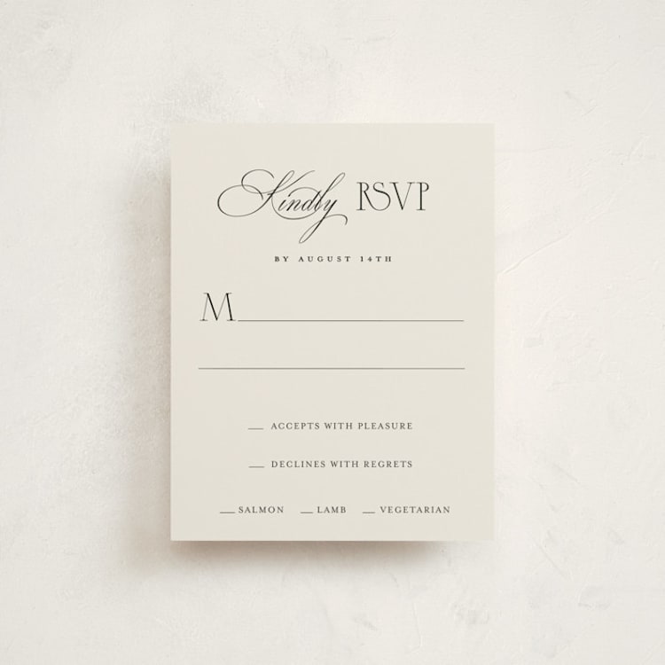 "Blessed Mitzvah" - Mitzvah RSVP Cards in Onyx by Benita Crandall - Front