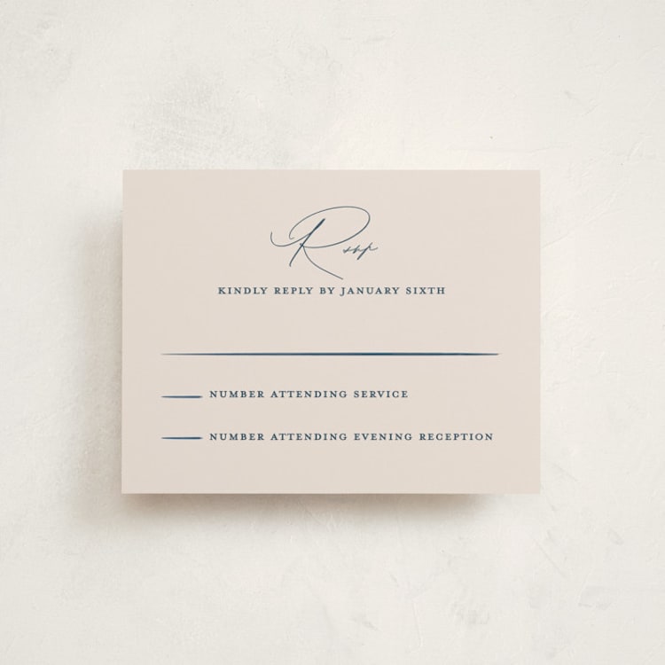 "Talavera" - Mitzvah RSVP Cards in Navy by Meagan Christensen - Front
