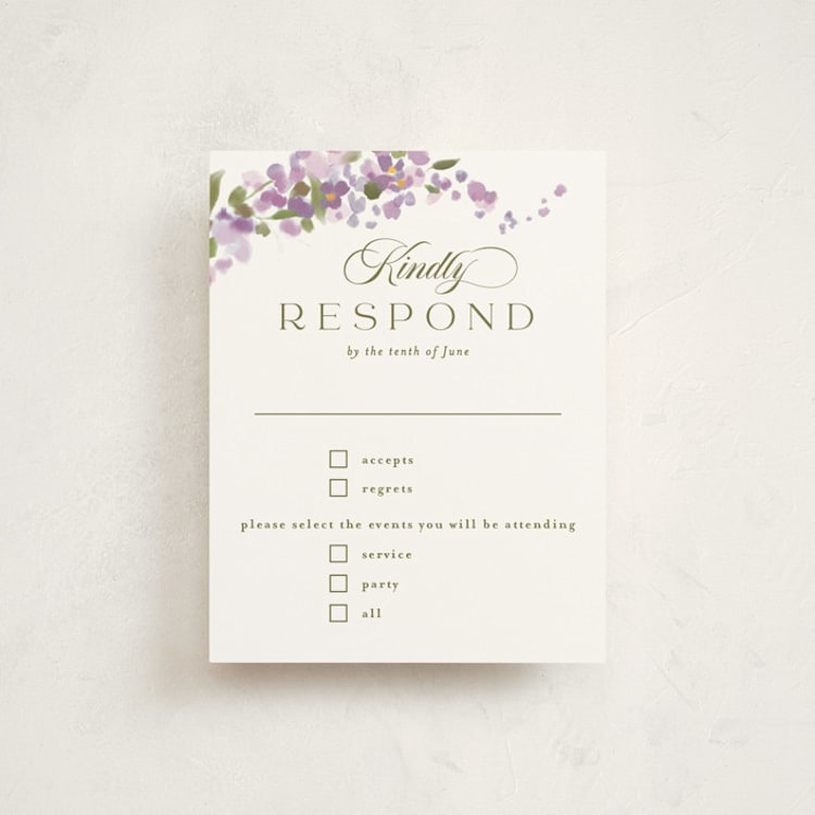 "Meander" - Mitzvah RSVP Cards in Merlot by Angela Marzuki - Front