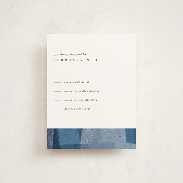 "denim patchwork" - Mitzvah RSVP Cards in Seaside by Carrie Moradi - Front
