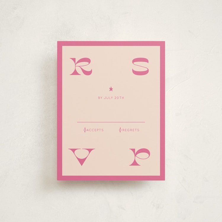 "Cowgirl" - Mitzvah RSVP Cards in Peony by Rachel Cassel - Front
