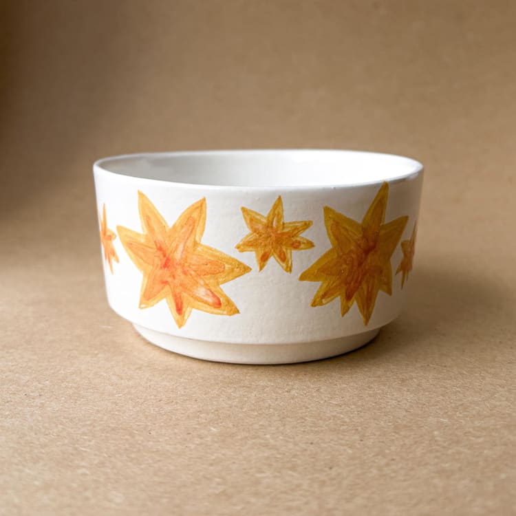 "Unique handmade ceramic bowl with stars" - Serving Bowls in multicolor by Alexandra Dzh