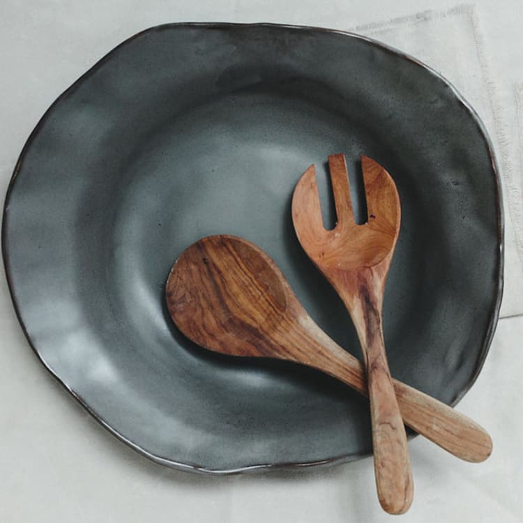 "Piatra Serving Bowl - Gunmetal" - Serving Bowls in gray by Handmade Studio TN