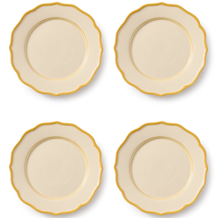 "Giovanna 10.5'' Dinner Plate Set of 4" - Plates in yellow by Maison Madison