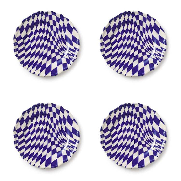 "Mafalda Dessert Plate Set of 4" - Plates in blue by Maison Madison