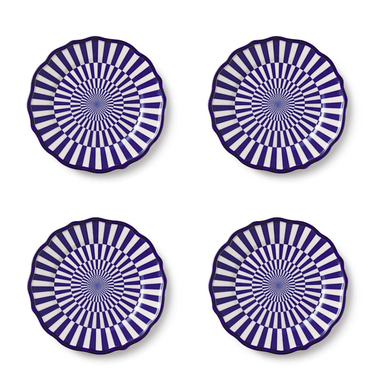 "Riviera Dessert Plate Set of 4" - Plates in blue by Maison Madison