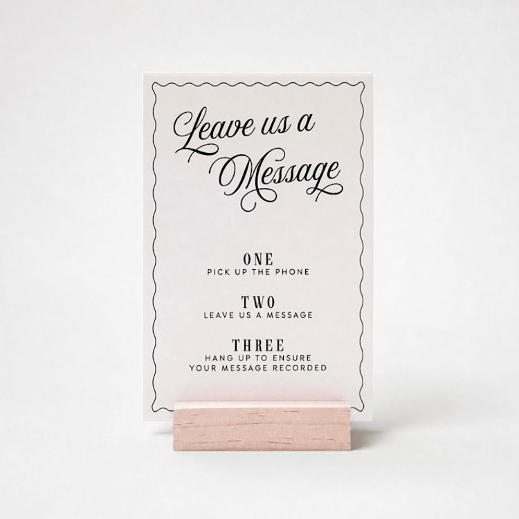 "Leave Us a Message Audio Guestbook Wedding Sign" - Wedding Signs in white by Willow and Barn