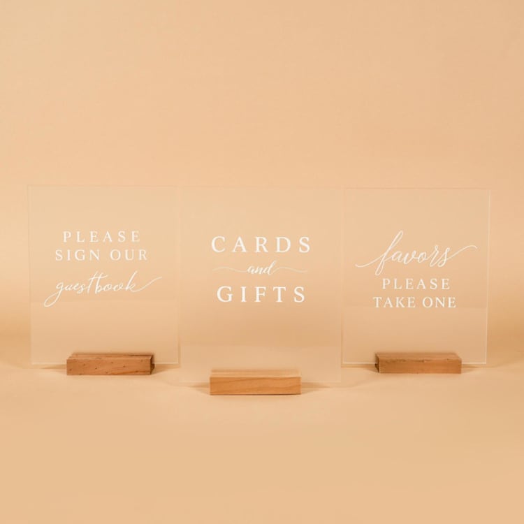 "Wedding Signage | Set of 3 | Frosted Acrylic" - Wedding Signs in clear by Hanna Roberts