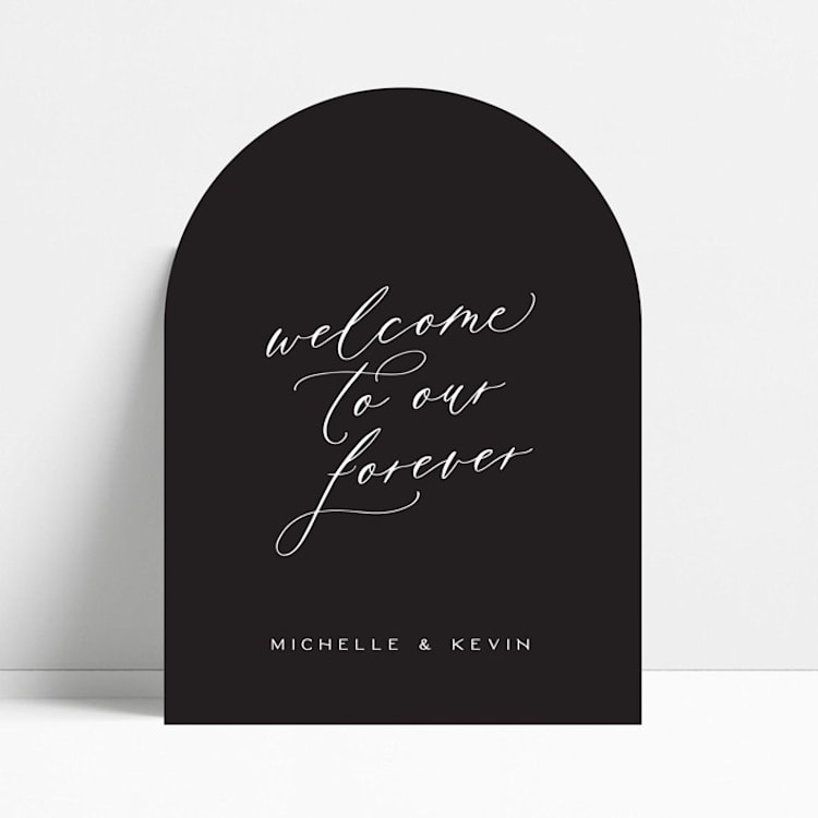 "Arch Black Welcome Sign" - Wedding Signs in black by Haven Print Co.
