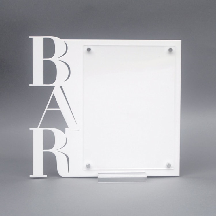 "White Acrylic Bar Sign" - Wedding Signs in white by Artifacture