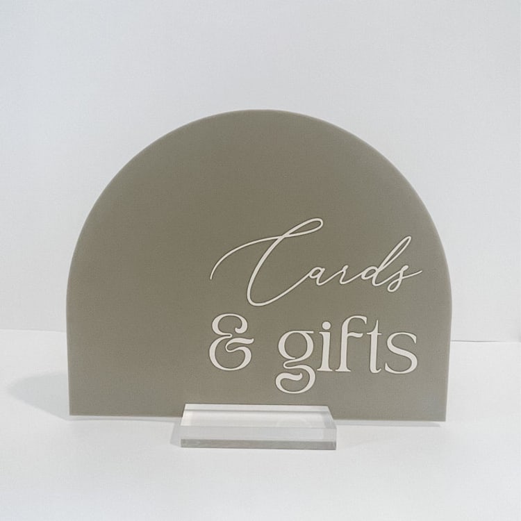 "Acrylic Arch Cards & Gifts Sign" - Wedding Signs in multicolorassorted-colors by Alexandra Ettis