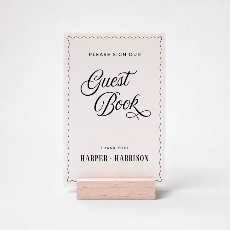 "Guestbook Wedding Sign" - Wedding Signs in white by Willow and Barn