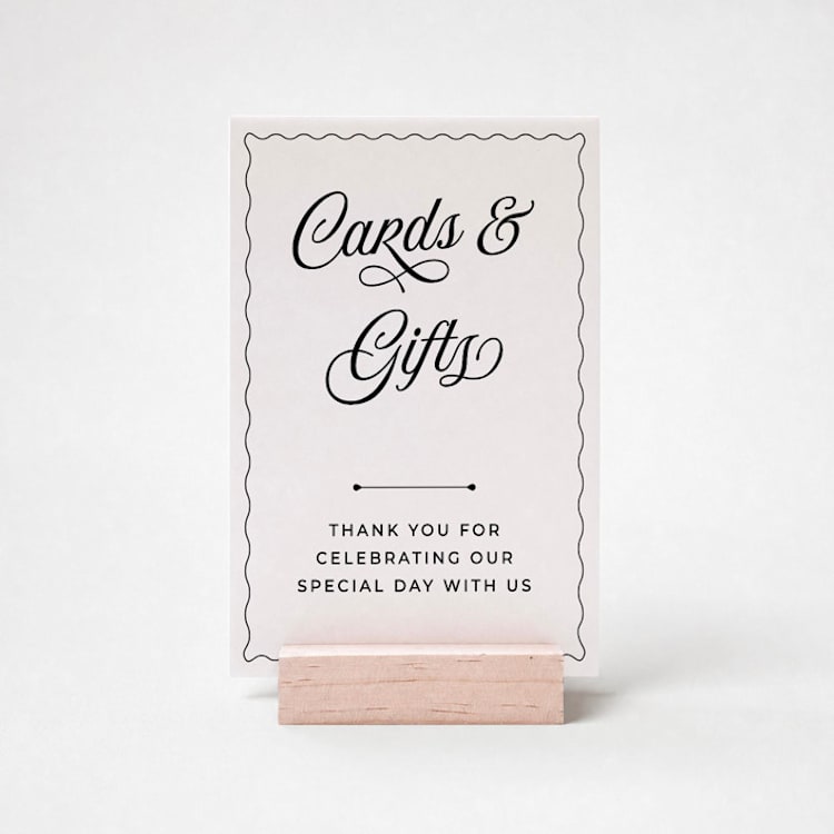 "Cards and Gifts Sign" - Wedding Signs in white by Willow and Barn