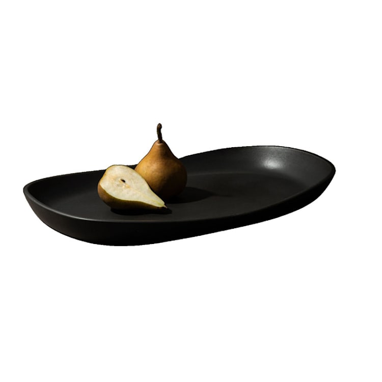 "Mini Long Stoneware Serving Platters | Dadasi" - Serving Platters and Trays in black by Powered By People