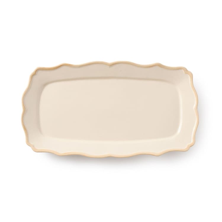 "Colette Rect. Tray 16'' x 8.9''" - Serving Platters and Trays in beige by Maison Madison