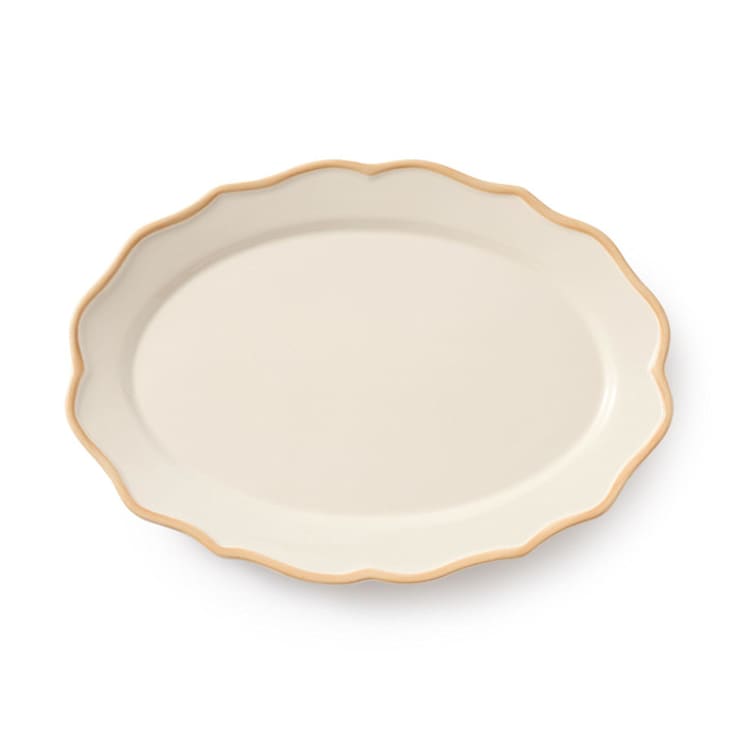 "Colette Oval Platter 15.5''" - Serving Platters and Trays in beige by Maison Madison
