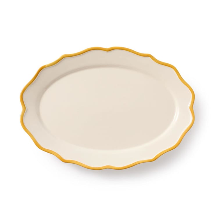 "Giovanna Oval Platter 15.5''" - Serving Platters and Trays in yellow by Maison Madison
