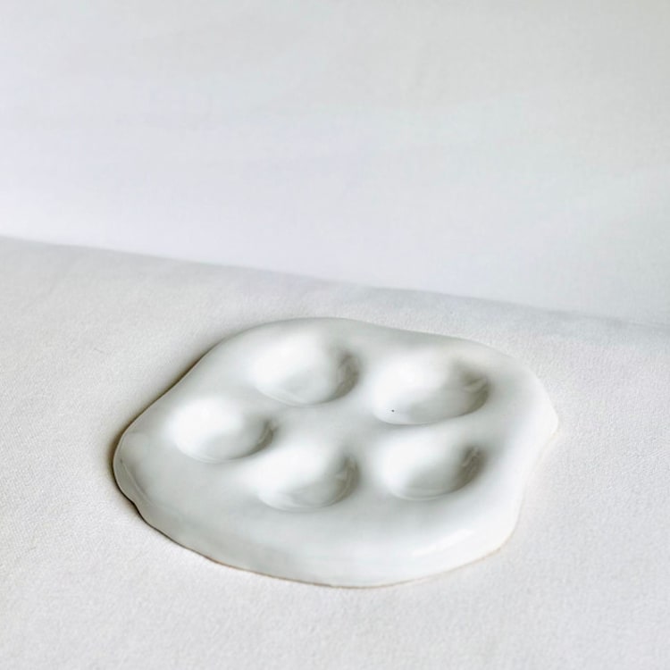 "White Bubble Snack and Condiments Tray" - Serving Platters and Trays in white by Cloude Made