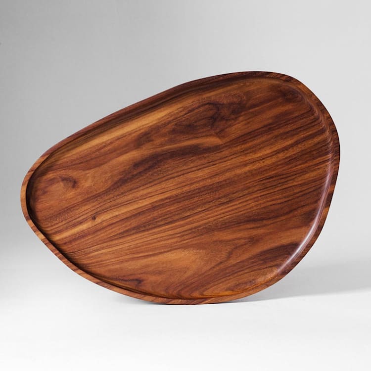 "Elegant Wood Leaf Trays for Home Decor by Itza Wood" - Serving Platters and Trays in brown by Powered By People