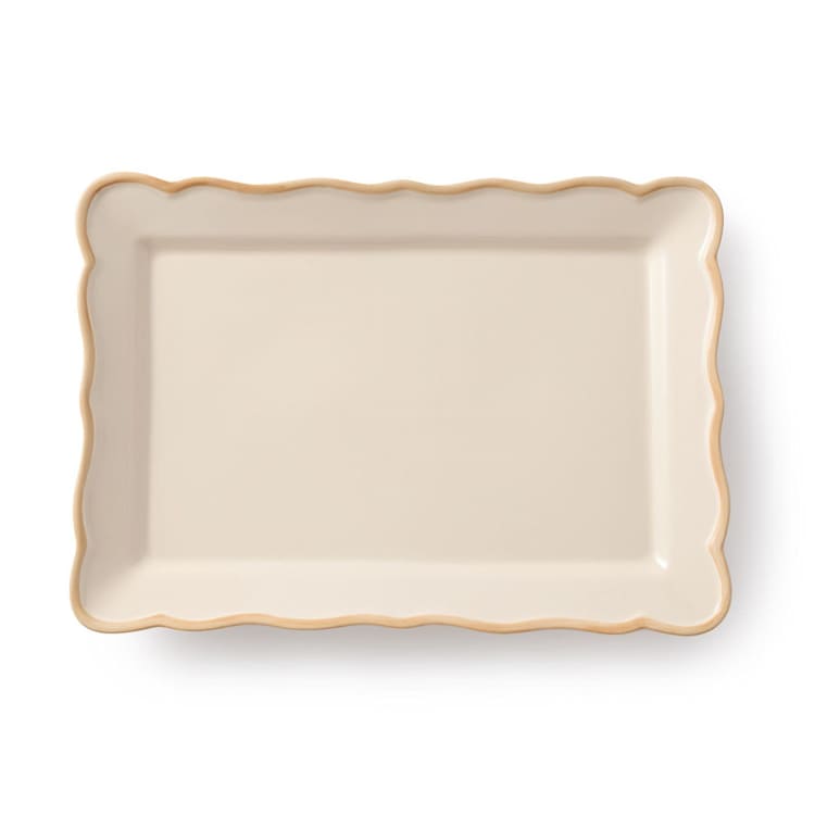 "Colette Rect. Platter 15.4'' x 11''" - Serving Platters and Trays in beige by Maison Madison