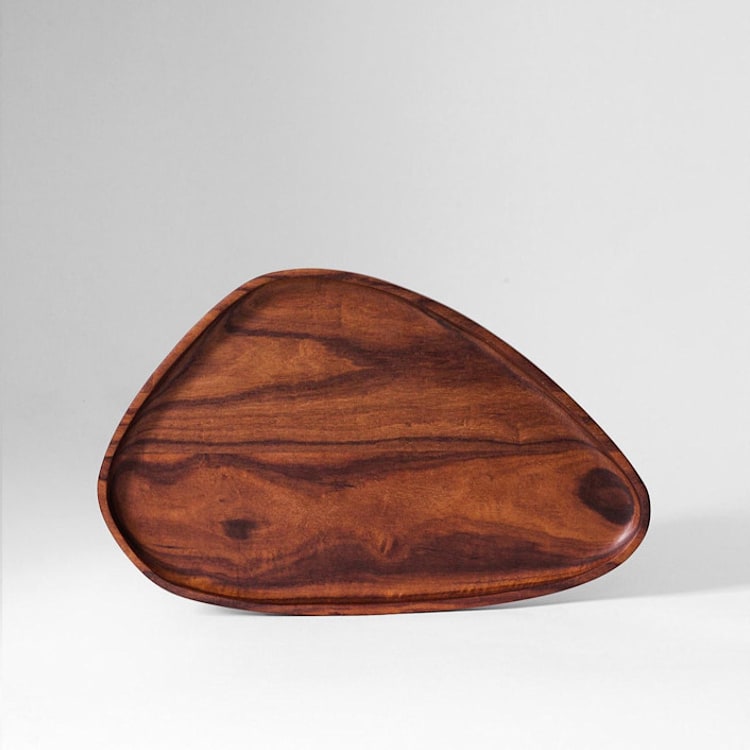 "Wooden Leaf Tray - Medium - Granadillo" - Serving Platters and Trays in brown by Powered By People