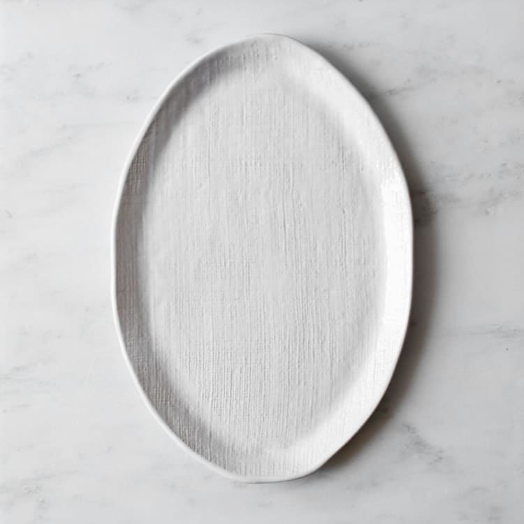 "Linen Piatra Platter" - Serving Platters and Trays in white by Handmade Studio TN
