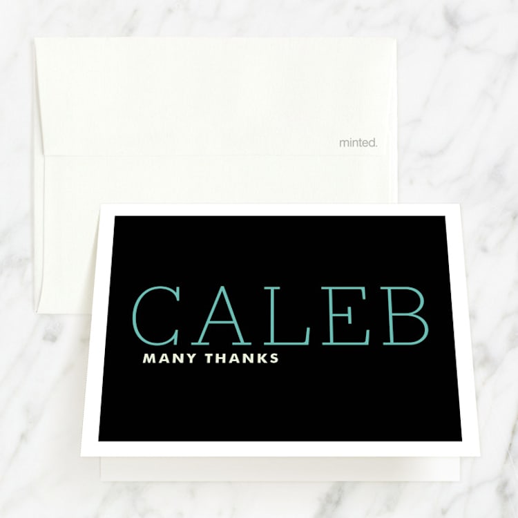 "Fête" - Mitzvah Thank You Cards in Night Sky by Annie Clark - Front