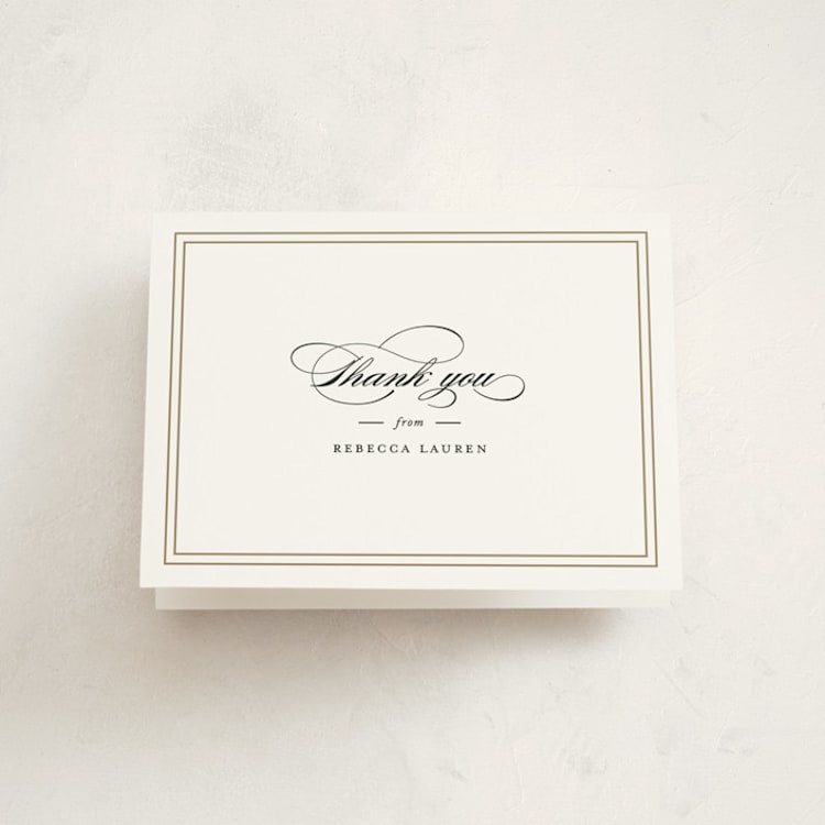 "Eloquence" - Mitzvah Thank You Cards in Golden Rod by Kimberly FitzSimons - Front
