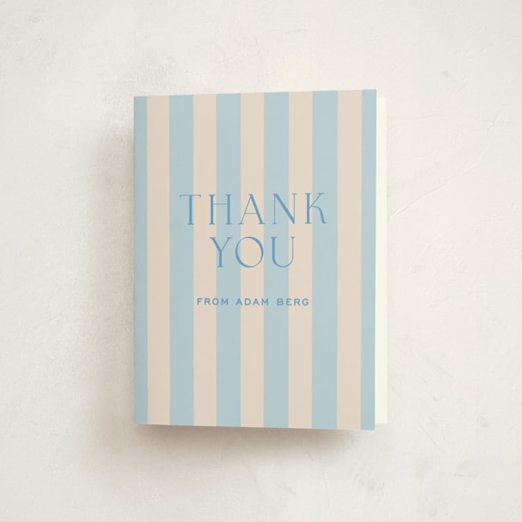 "Racquet" - Mitzvah Thank You Cards in Bluebell by Megan Davis - Front