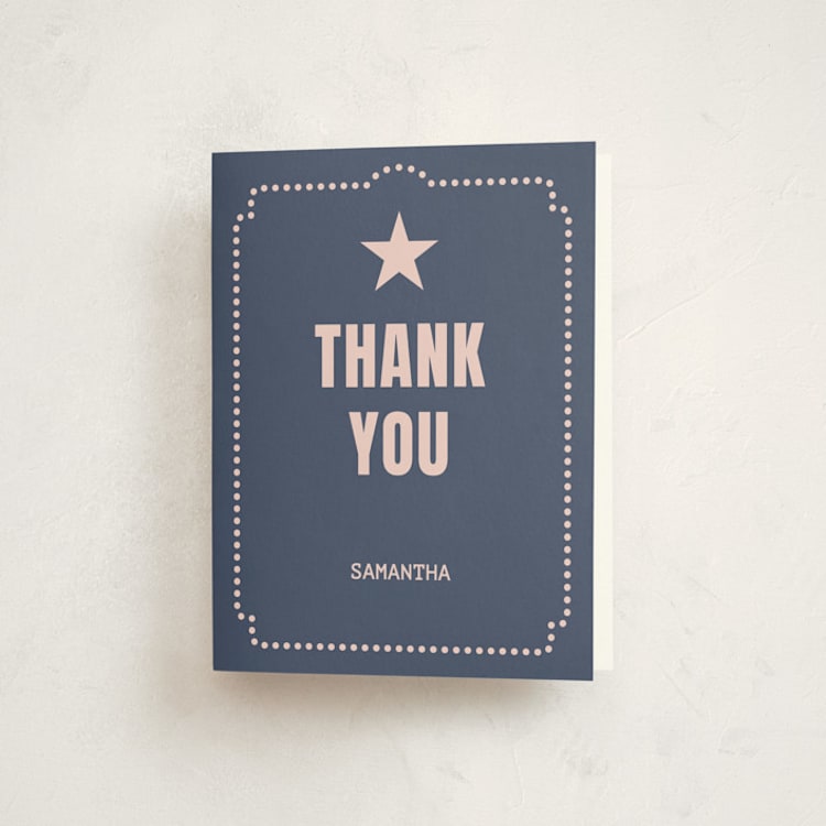 "Cinema Celebration" - Mitzvah Thank You Cards in Rose by Diane Pearse - Front