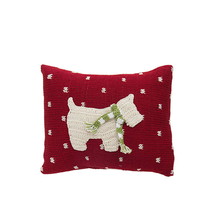 "Westie Dog Mini Christmas Pillow" - Throw Pillows in red by Melange Collection