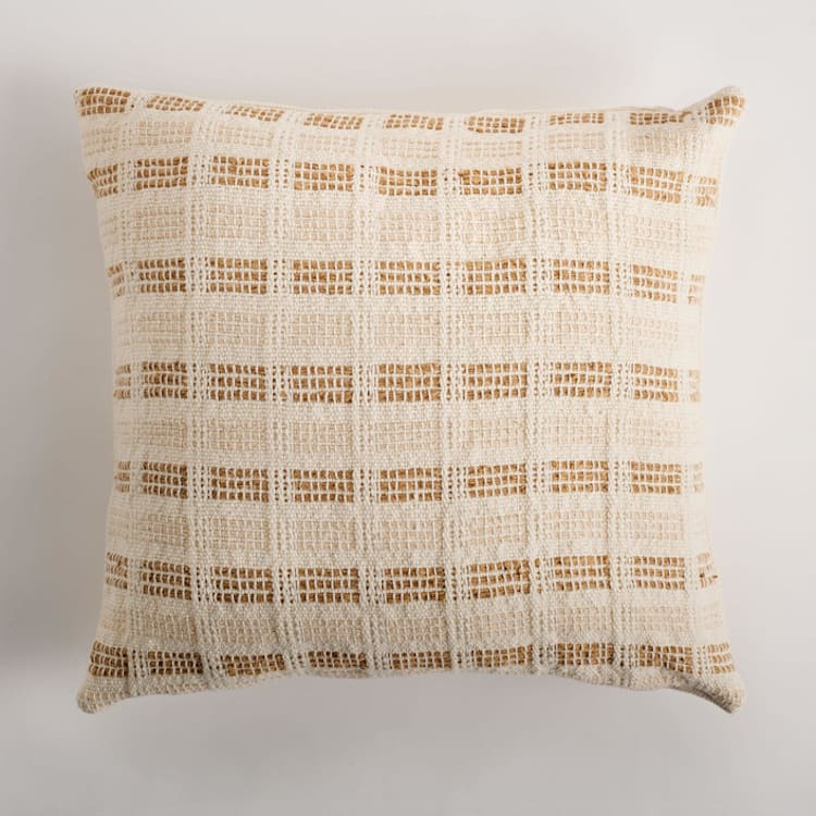 "Bolivar Pillow Cover Earth Brown & Cream" - Throw Pillows in brown by Tatiana Ordoñez